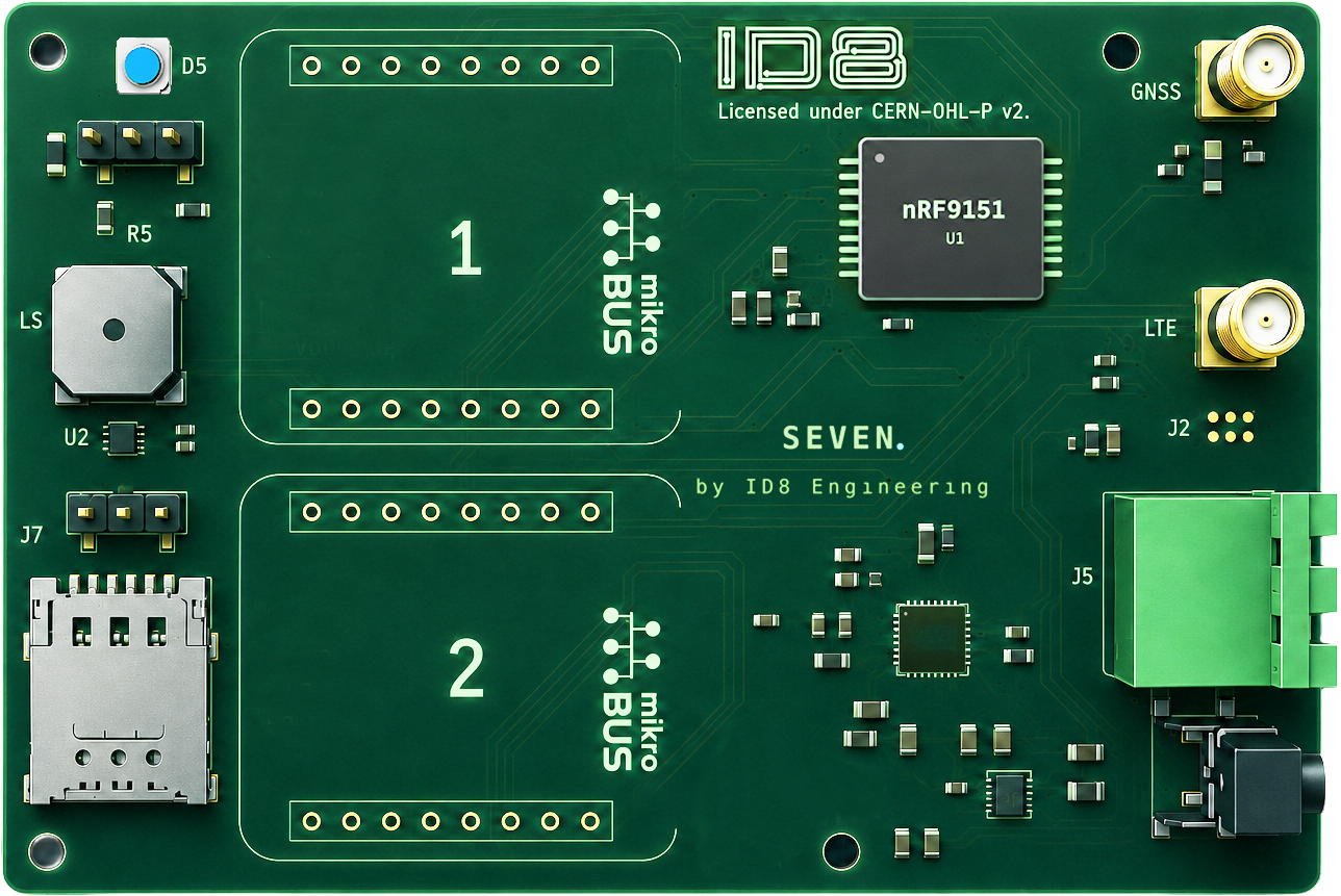 Seven nRF9151 board illustration