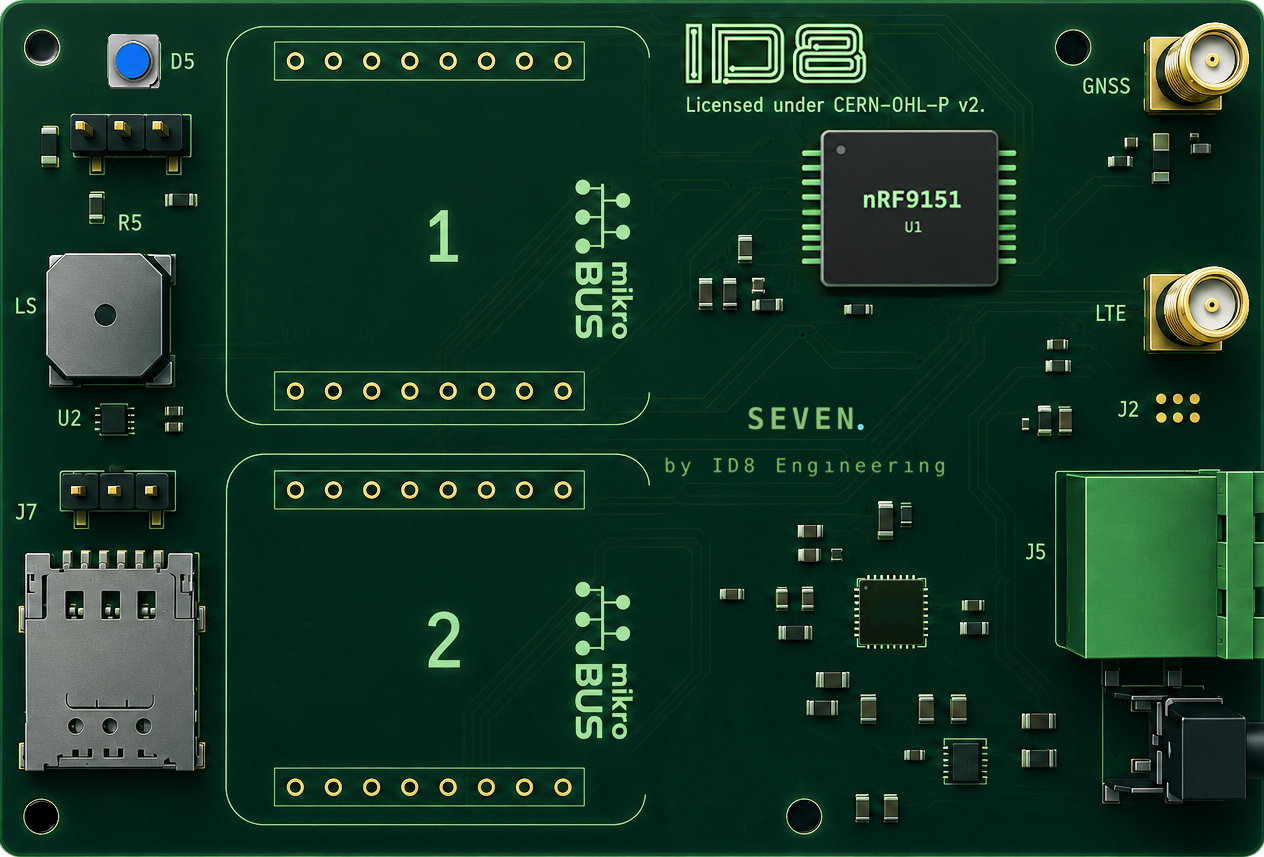 Seven nRF9151 board illustration